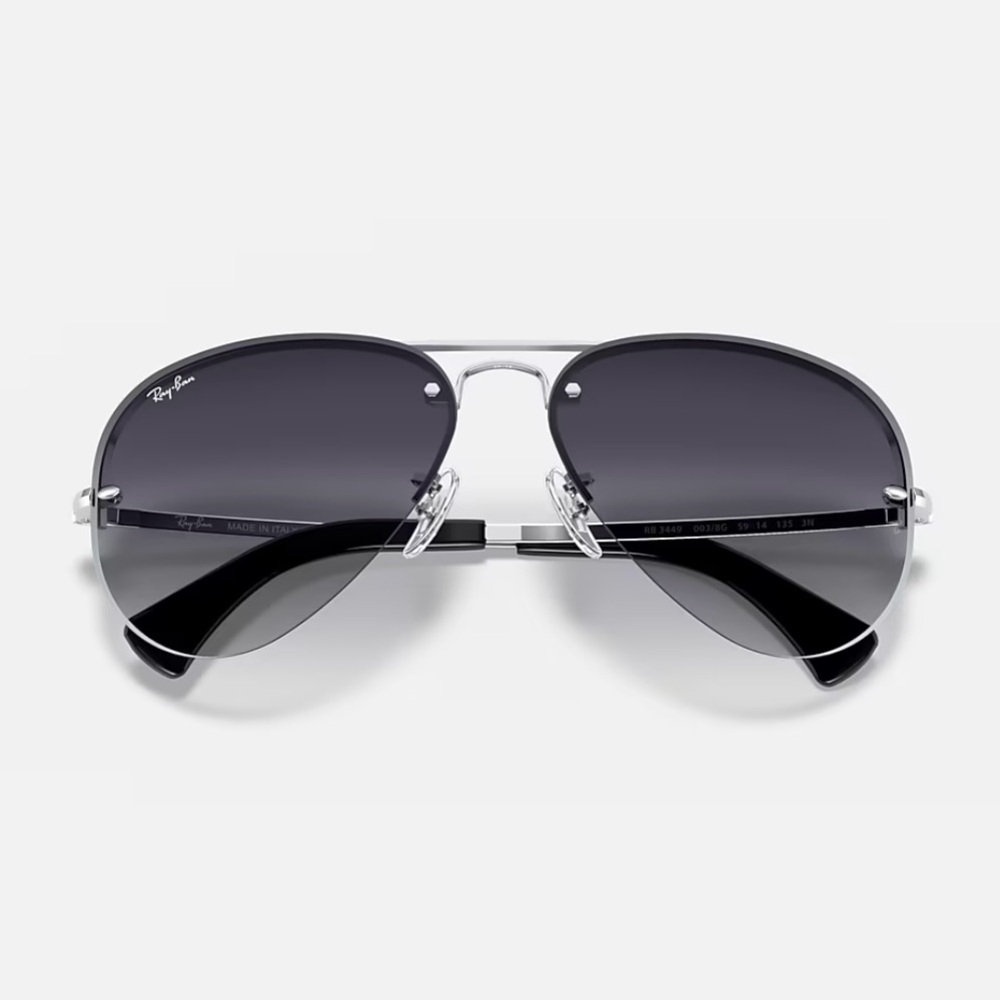 Ray-Ban RB3449 iconic Aviator in Silver/Grey